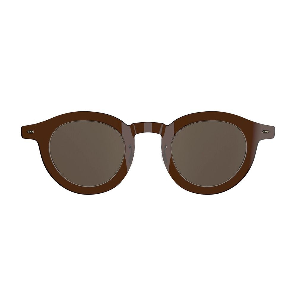 Sun Titanium 8342 C10/Pgt/Sl111/Brown Round Sunglasses