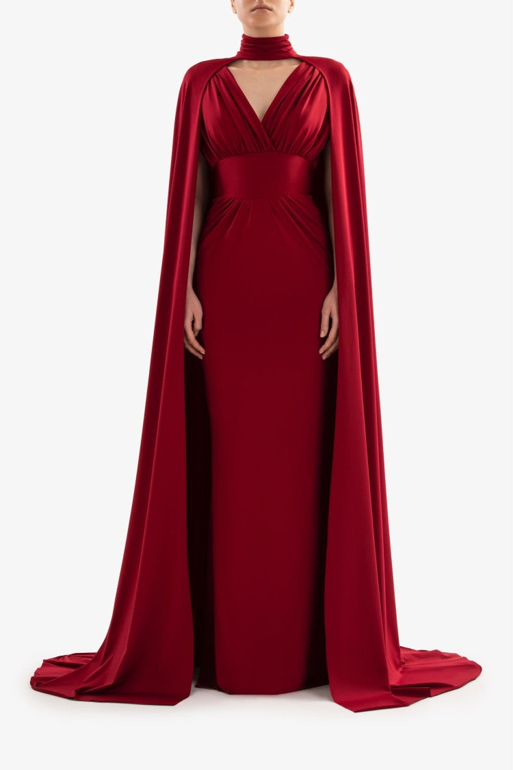 Jersey Dress With Cape