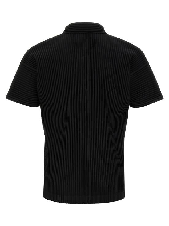 Pleated Short-Sleeve Shirt With Boxy Fit And Classic Collar