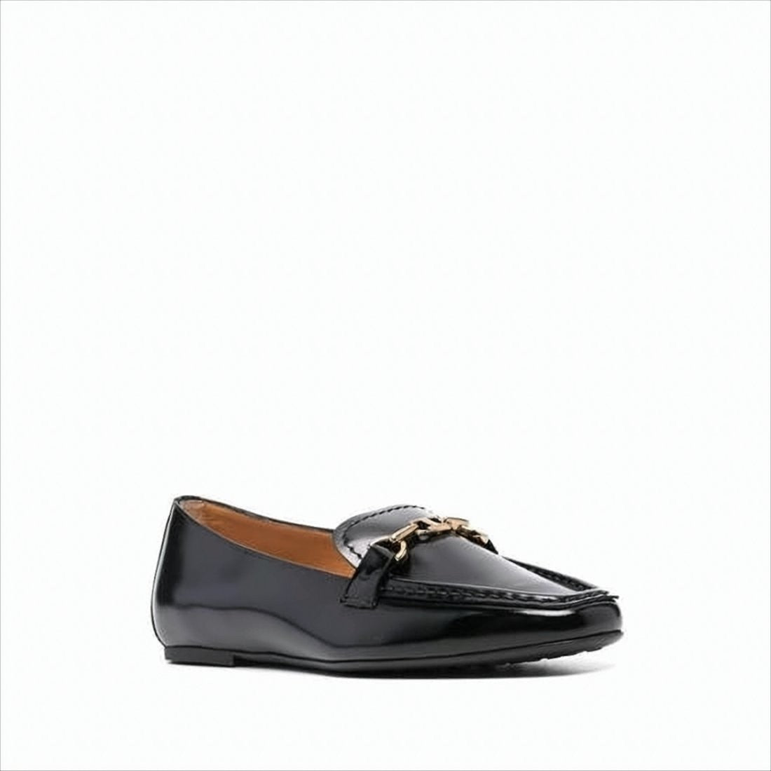 Smooth Calf Leather Loafer with Polished Finish and Metallic Detailing