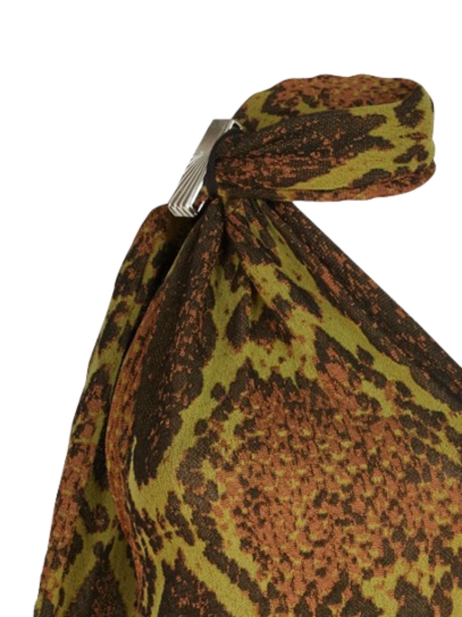 One-Shoulder Mini Dress with All-Over Python Print