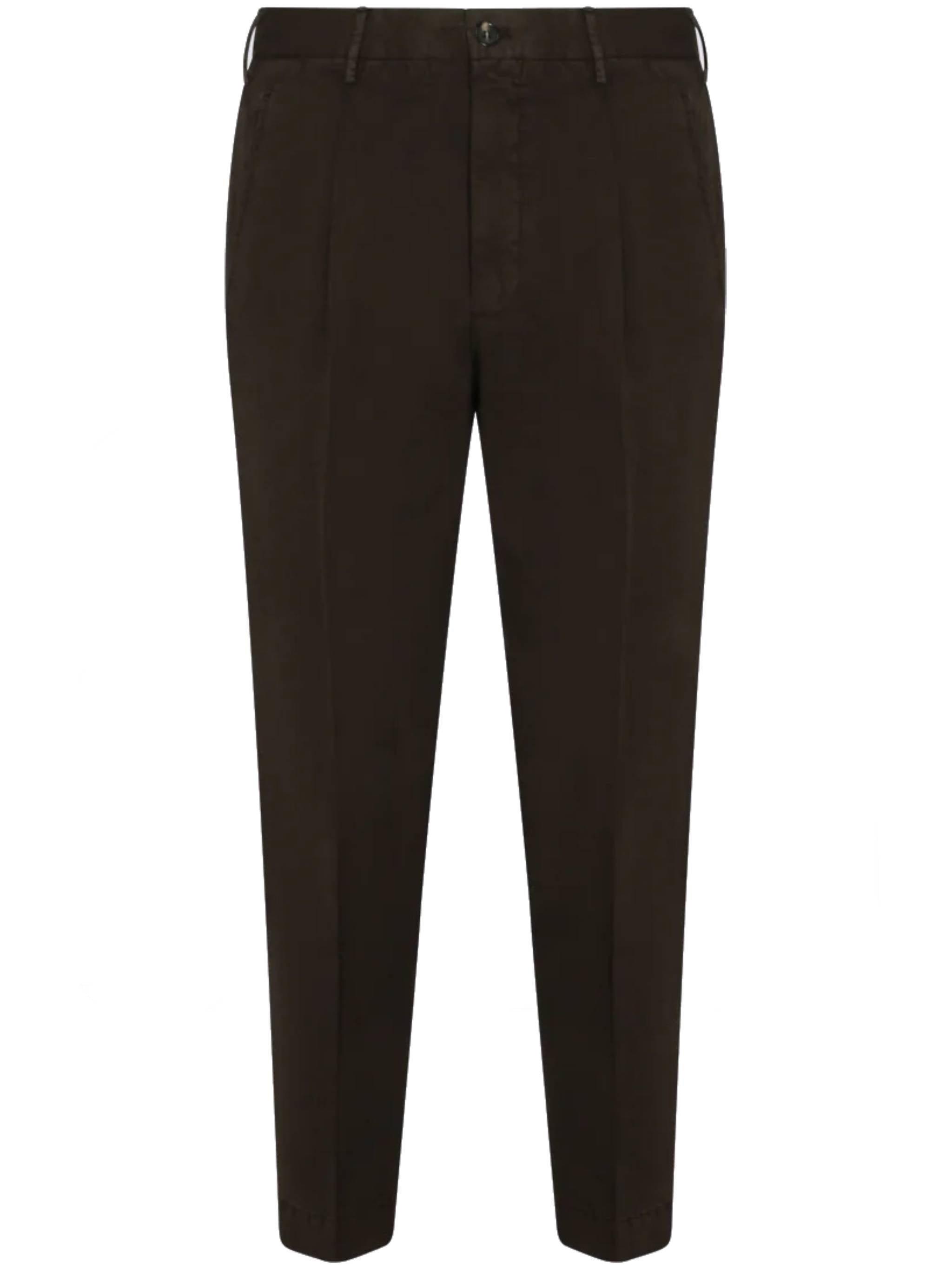 Brown Slim Fit Cropped Pants