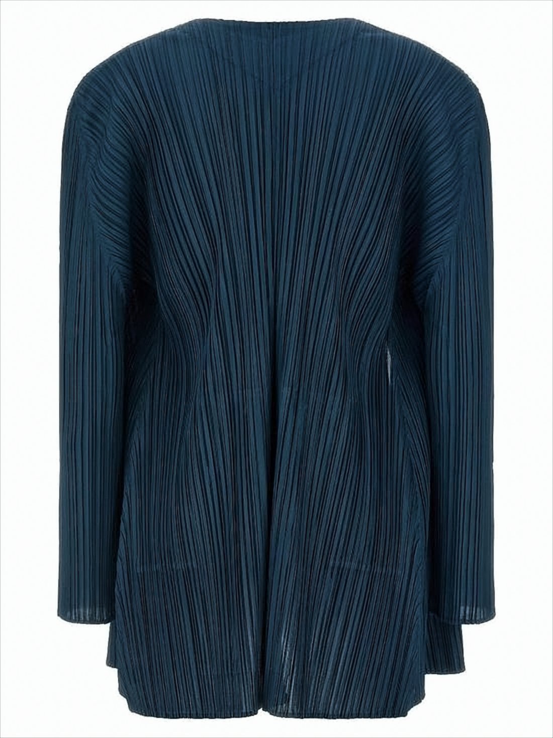 Pleated Design Open Front Cardigan