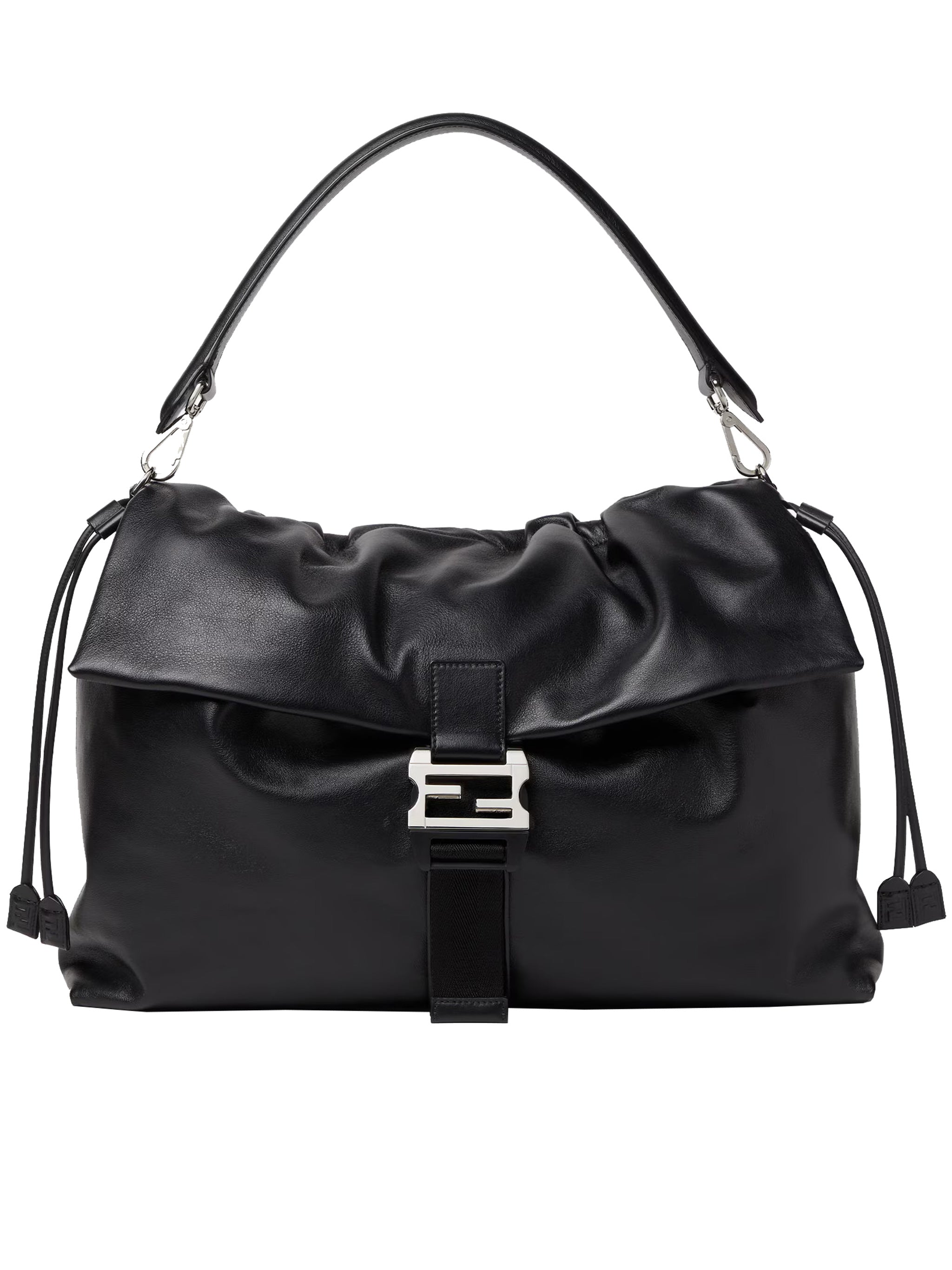 Mamma Baguette Ruched Flap Leather Bag