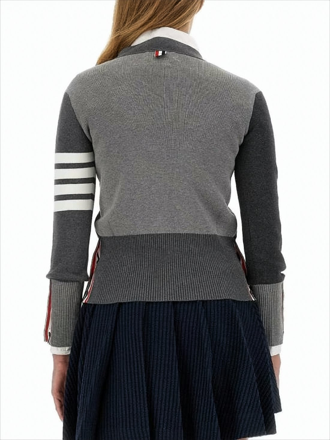 Patchwork Design Grey Cotton Cardigan