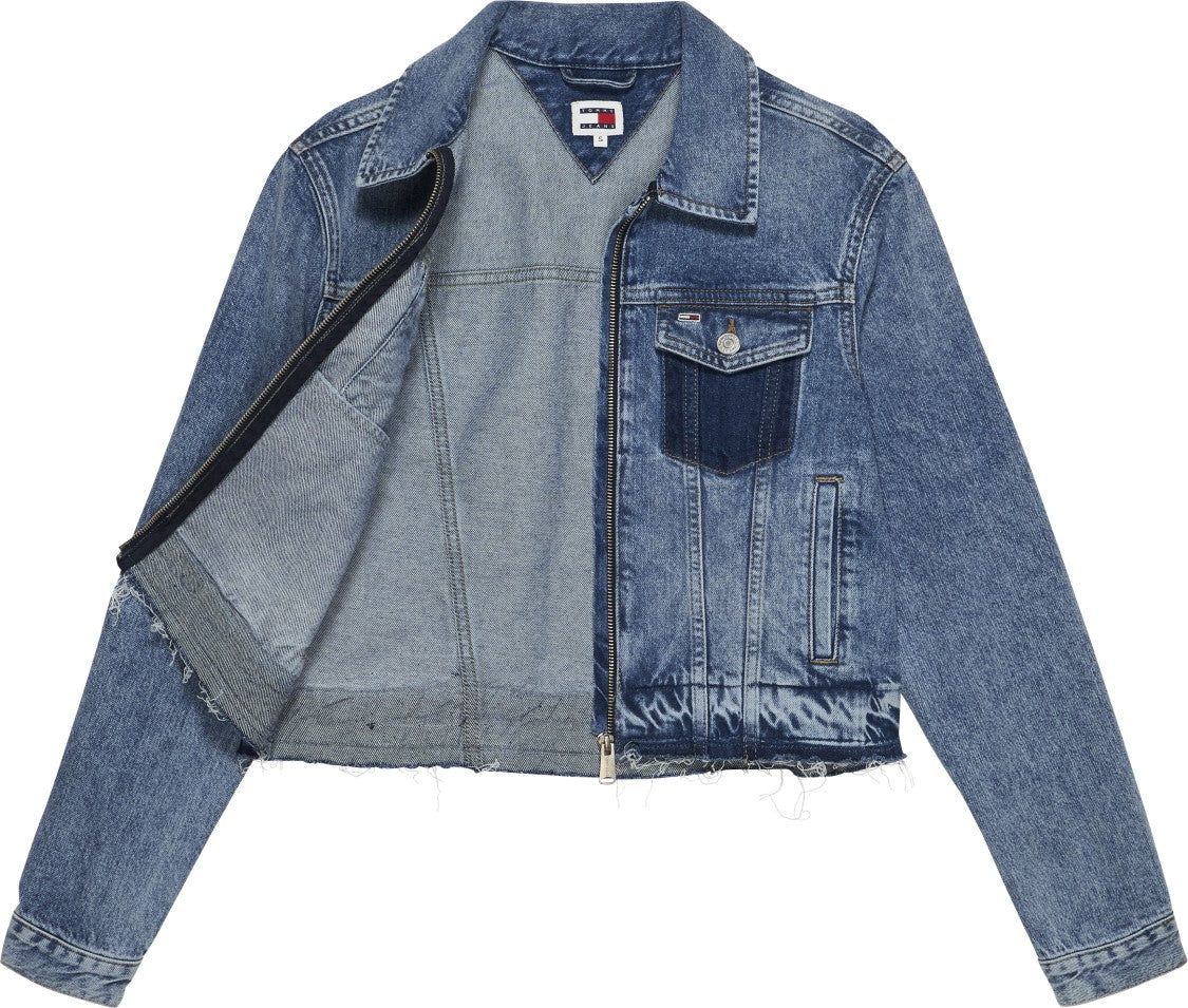 Cropped Slim Fit Denim Jacket