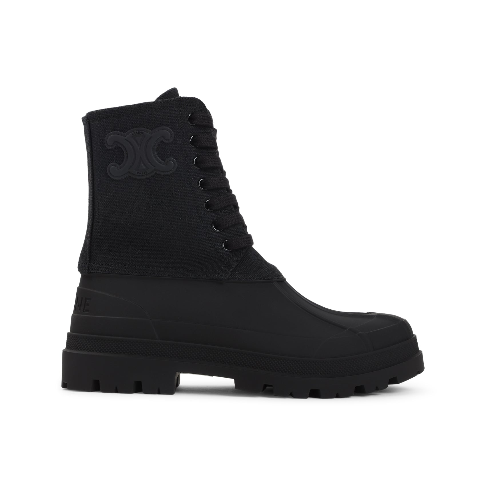 Black Canvas Ankle Boots