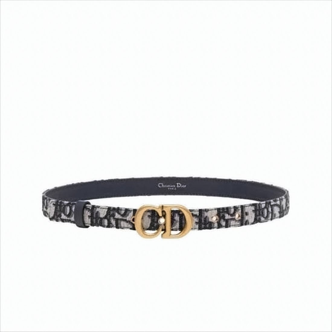 Slim Monogram Fabric Belt with Gold-tone CD Buckle