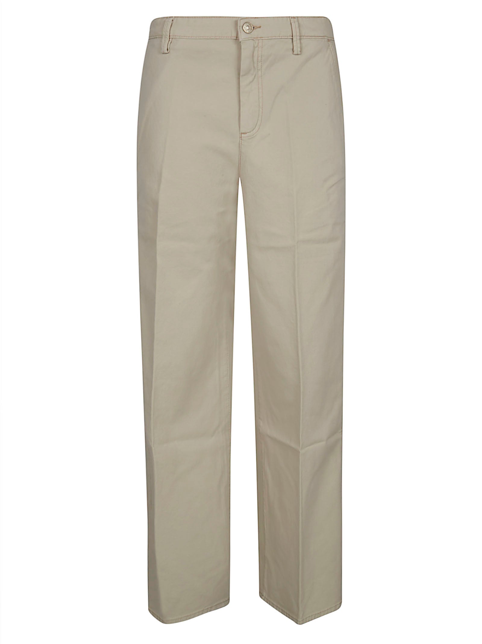 High-Waisted Wide Cotton Pleated Trousers