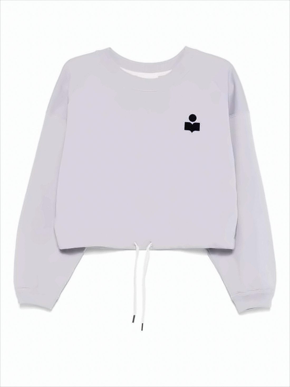 Cropped Purple Sweatshirt with Adjustable Hem