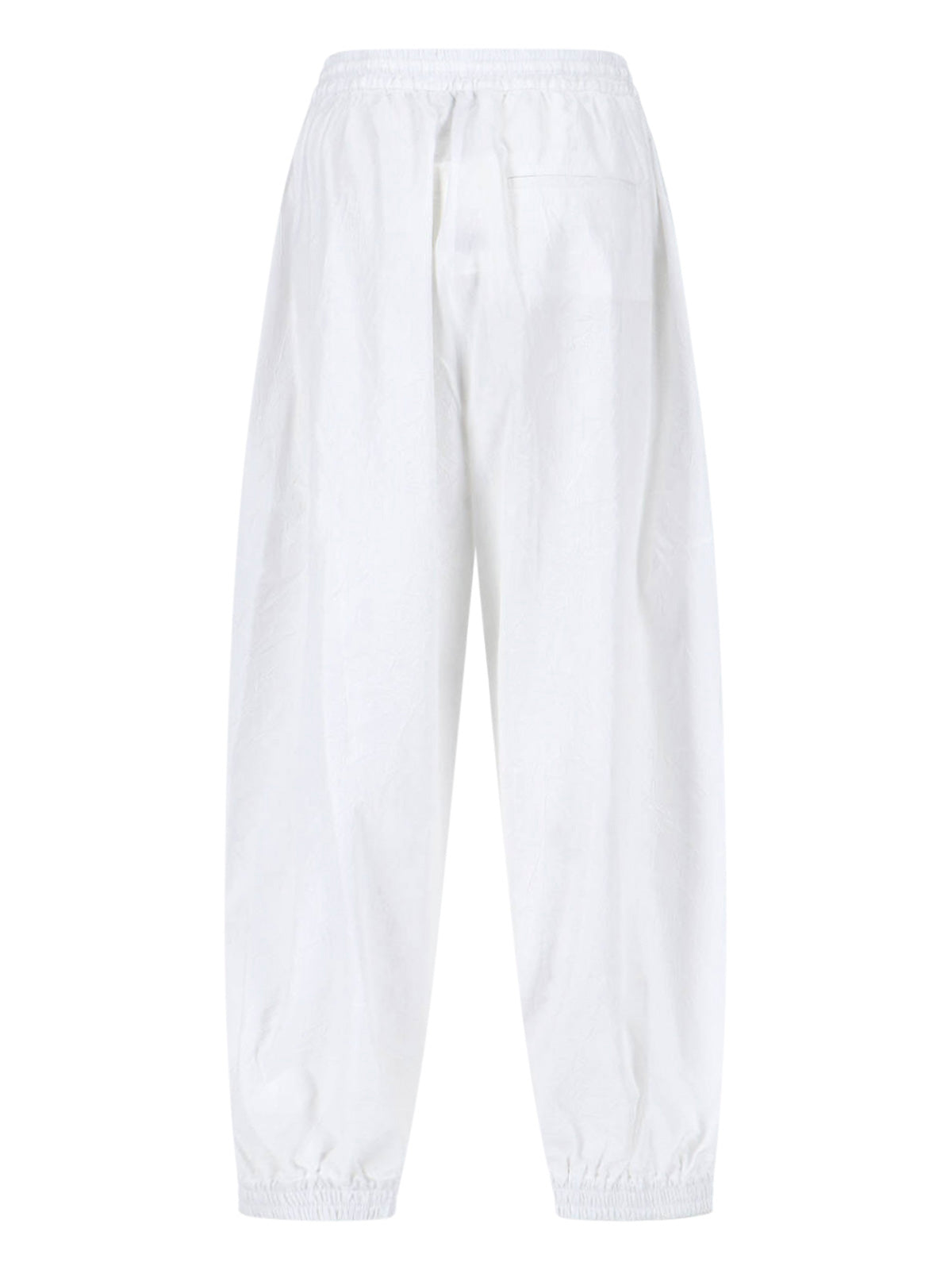 Balloon Silhouette Wide-Leg Pants with Elastic Waistband