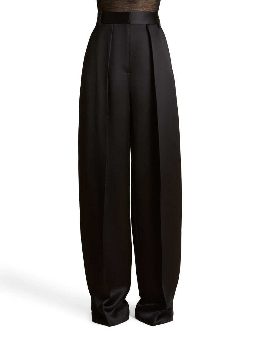High-Waisted Wide-Leg Trousers In Luxurious Satin