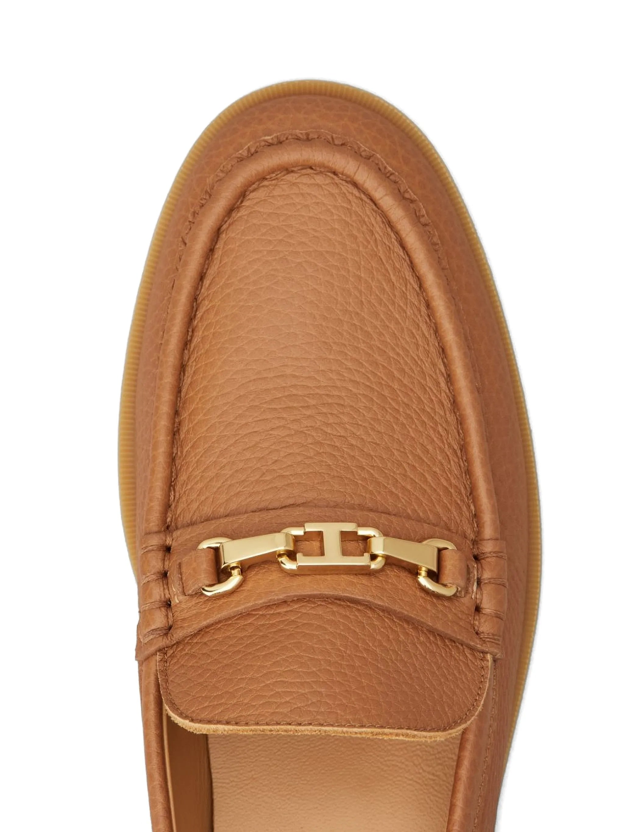 Calzature Textured Leather Bit Detail Loafers