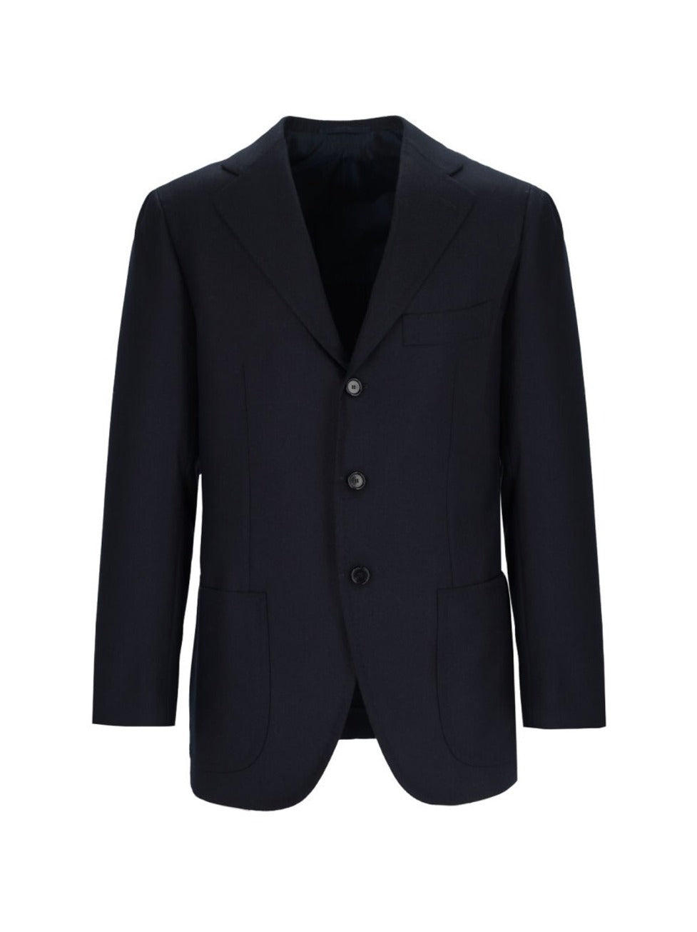 Single-Breasted Blazer In Blue Cashmere