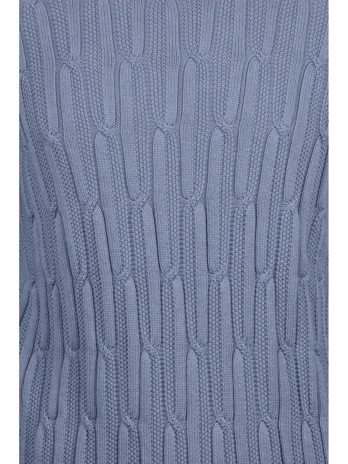 Textured Cable Knit Crew Neck Sweater In Cotton Cashmere Blend