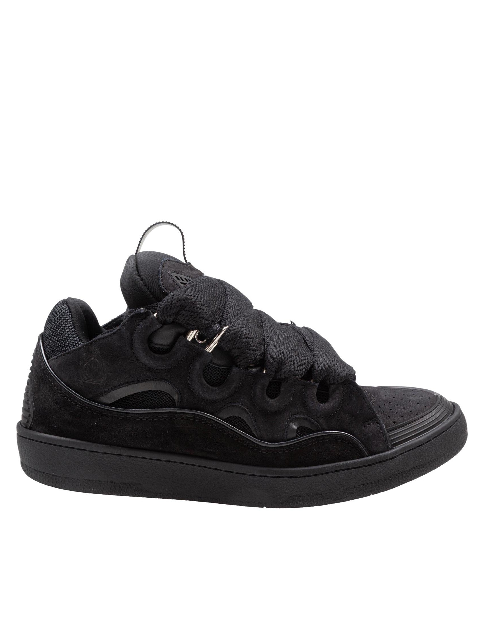 Black Curb Suede Sneakers