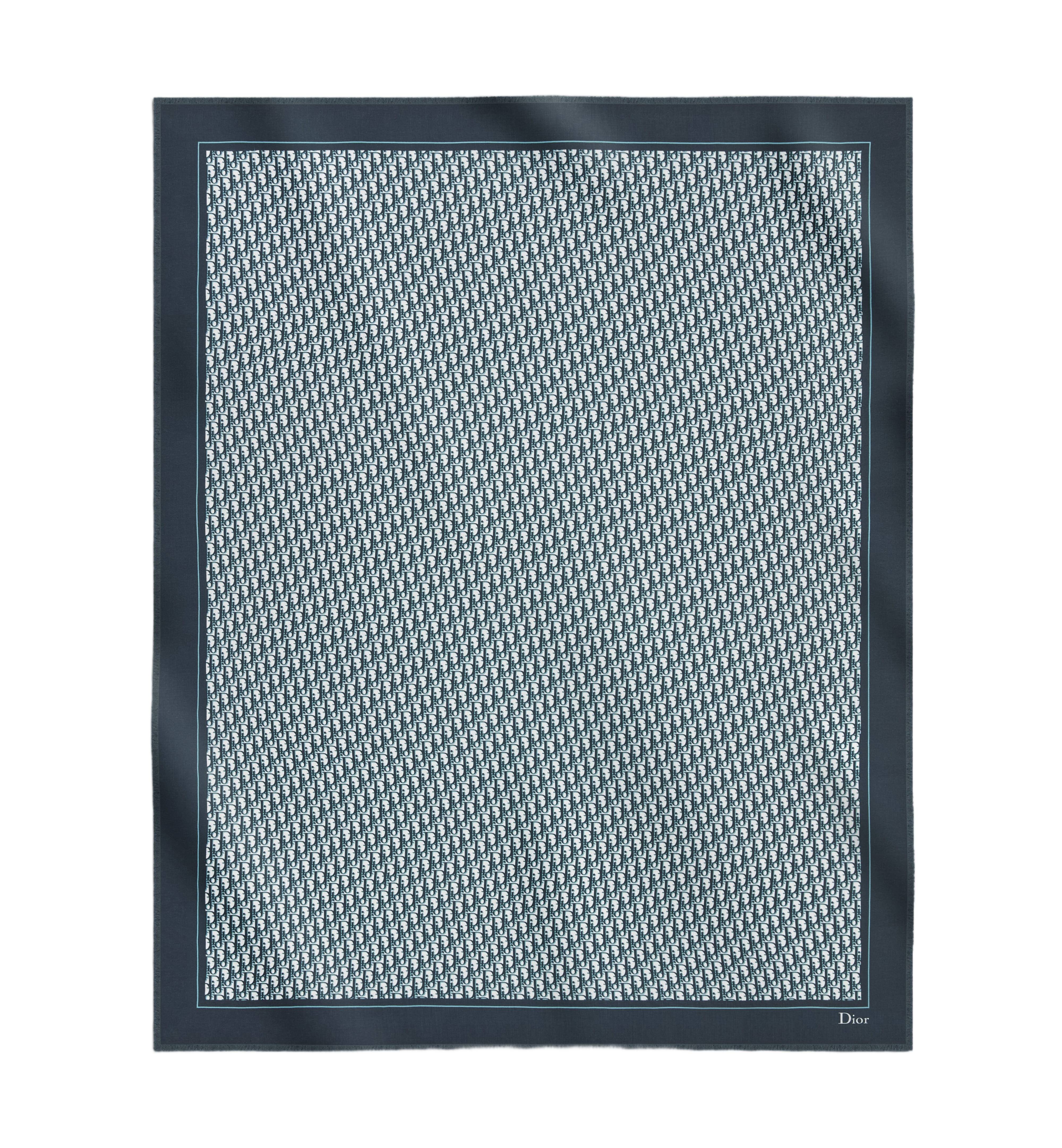 Square Monogram Scarf With Contrasting Edges