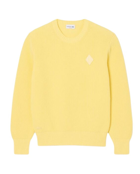 Pearl Rib Knit Sweater with Retro Logo Crest