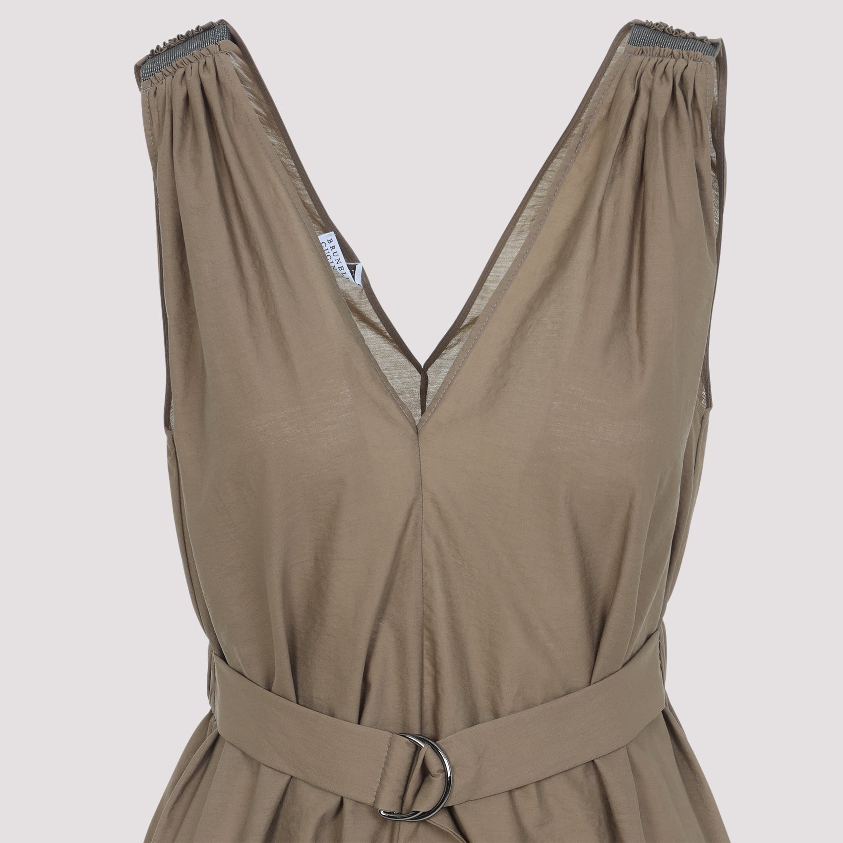 Sleeveless Midi Dress with D-Ring Belt
