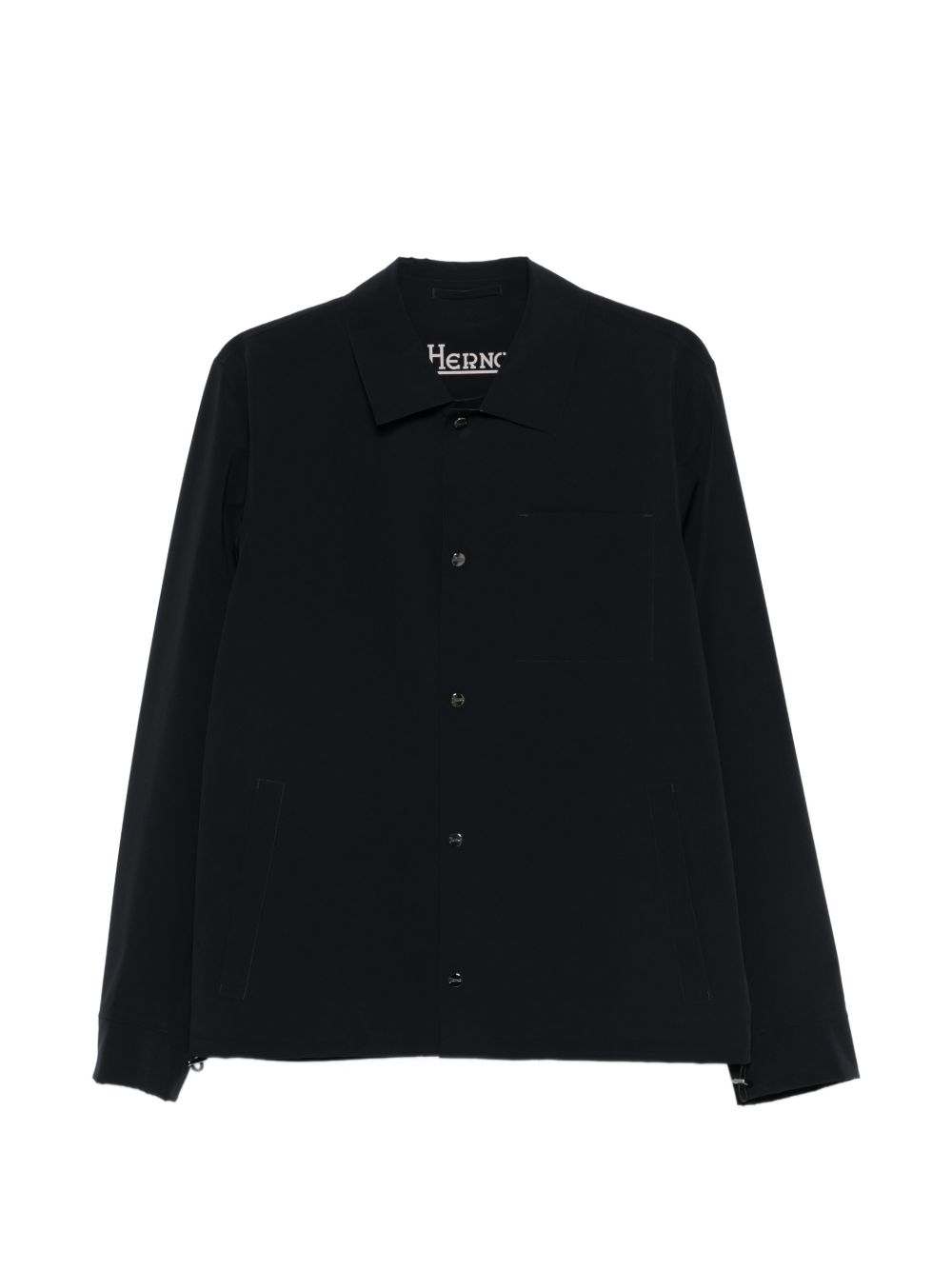 Black Button-Up Shirt with Classic Collar