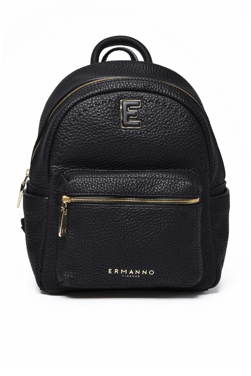 Black Polyurethane Backpack