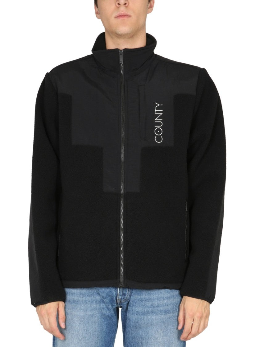High Collar Black Track Jacket
