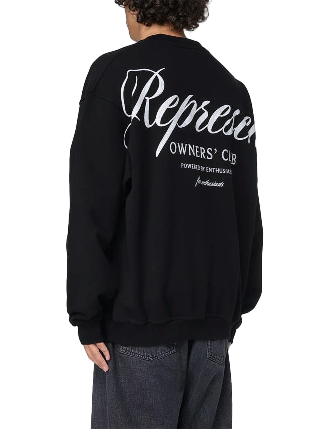 Relaxed Fit Black Long Sleeve Sweatshirt