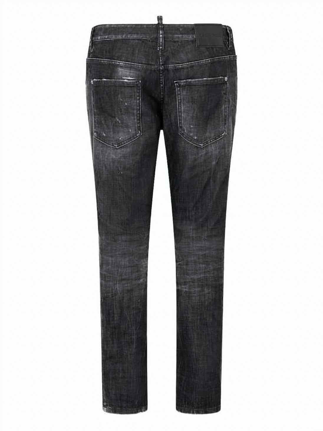 Black Slim Fit Distressed Denim Pants
