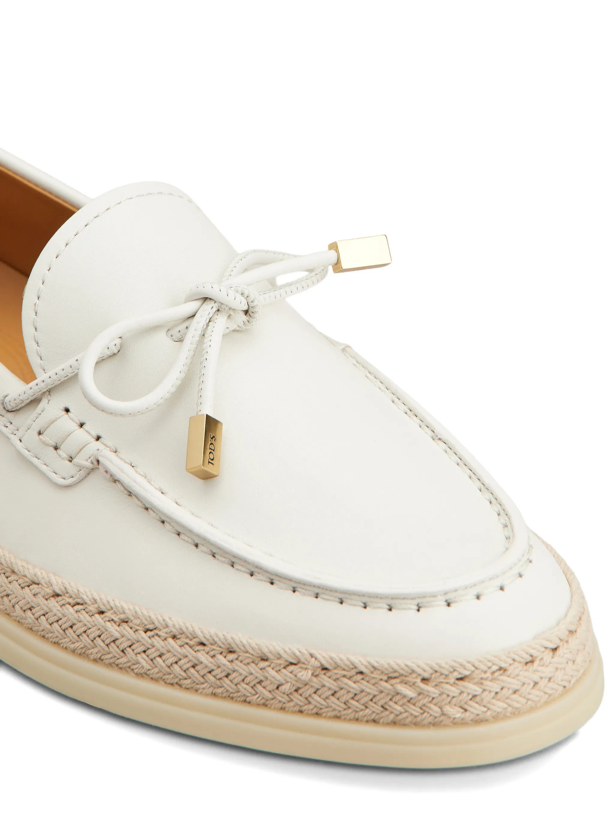 White Calzature Slip-On Decorative Bow Loafers