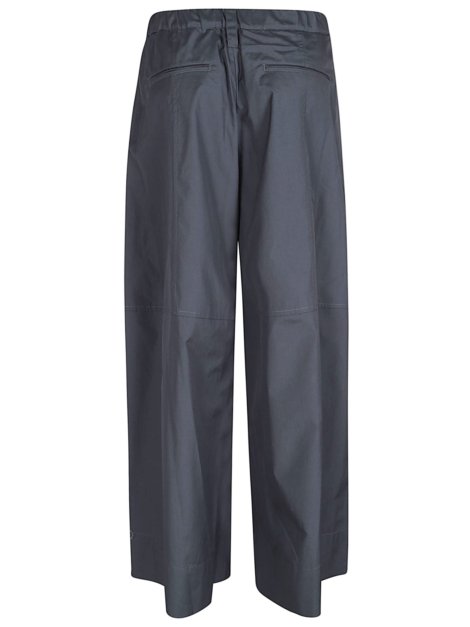 Cropped Wide-Leg Trousers with Drawstring Waistband and Side Pockets