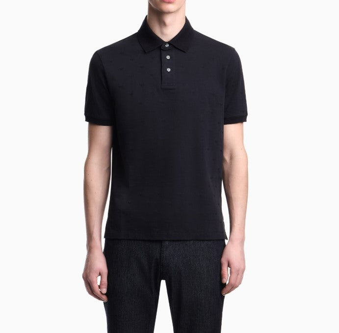 Micro Eagle Jacquard Jersey Polo Shirt