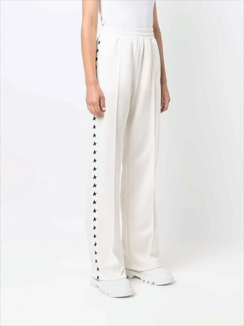 Wide-Leg Track Pants with Graphic Star Motifs