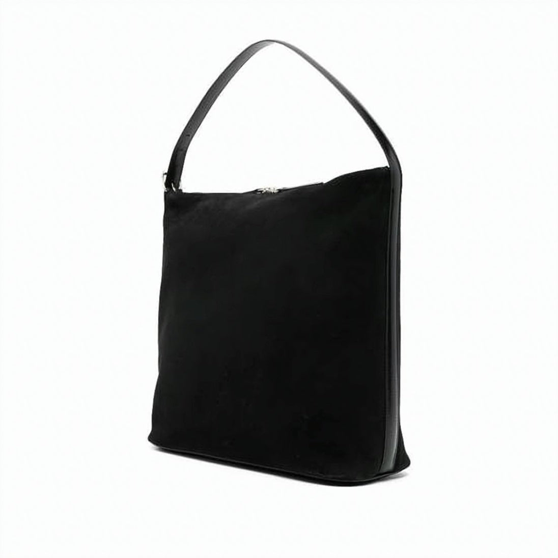 Suede Leather Tote Bag with Minimalist Design and Zip Closure