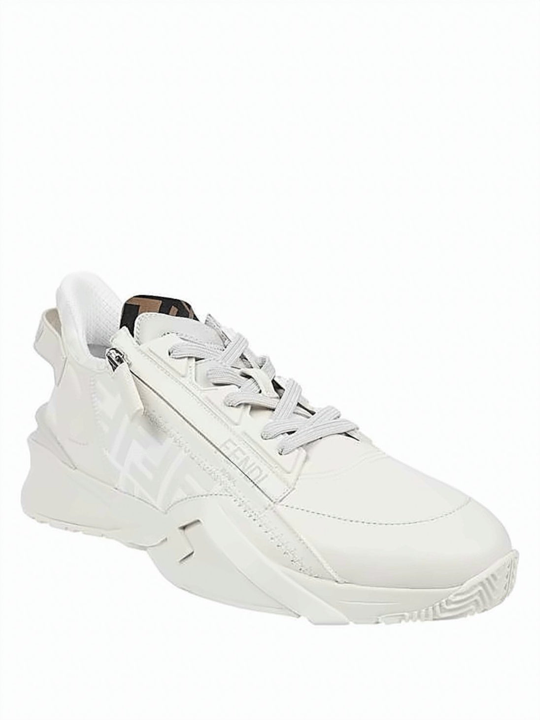 White Upper Sneakers with Unique Zip Detail
