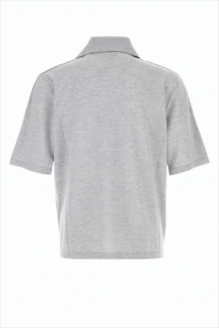 Classic Grey Wool Polo Shirt