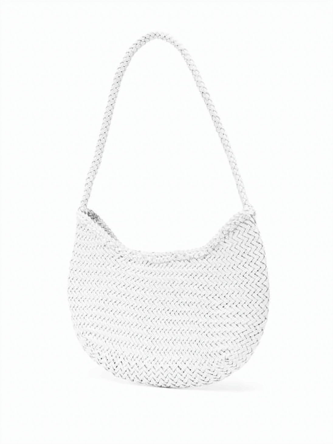 Crescent-Shaped Calf Leather Shoulder Bag