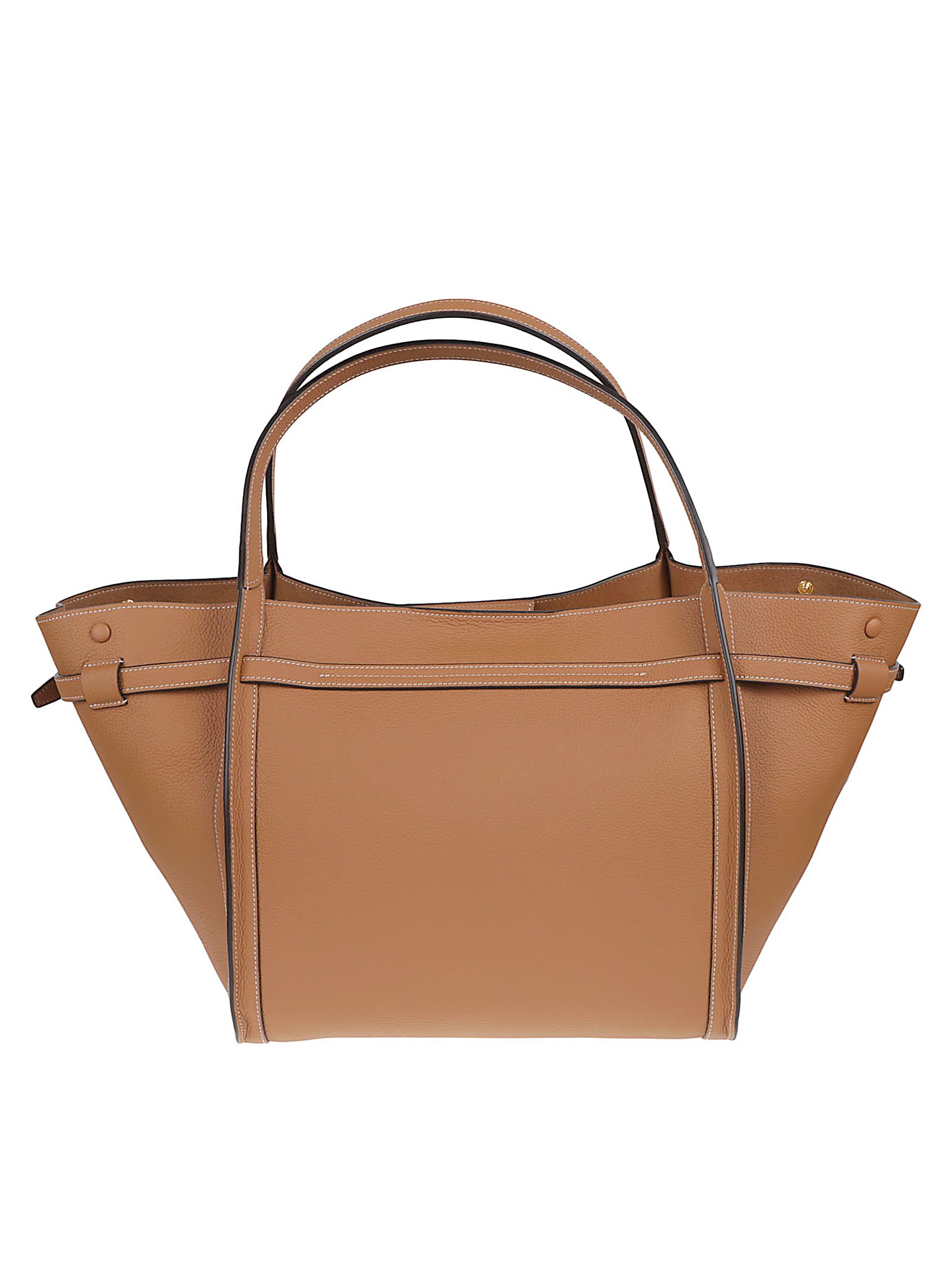 Structured Shopping Bag with Iconic T-shaped Accessory
