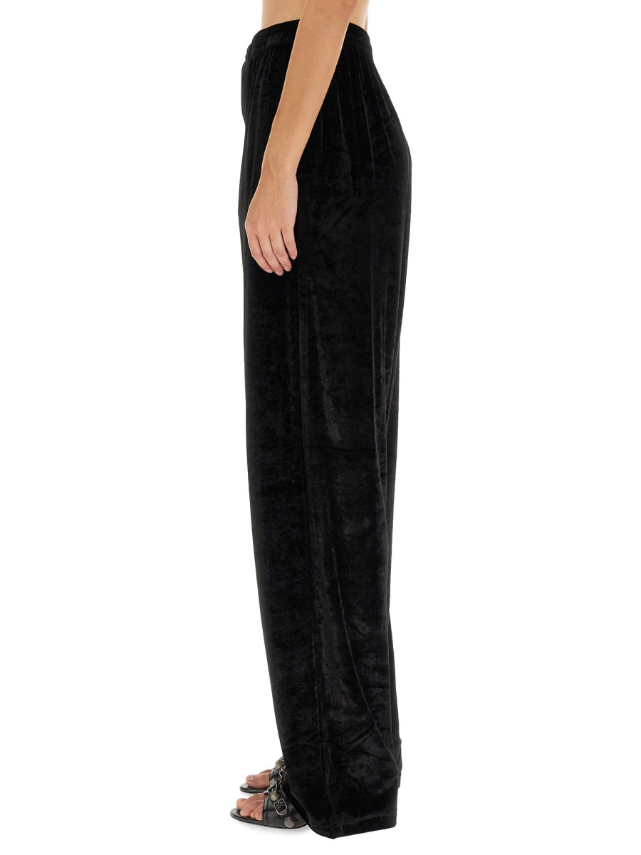 Wide Leg Black Baggy Pants With Elasticated Waistband