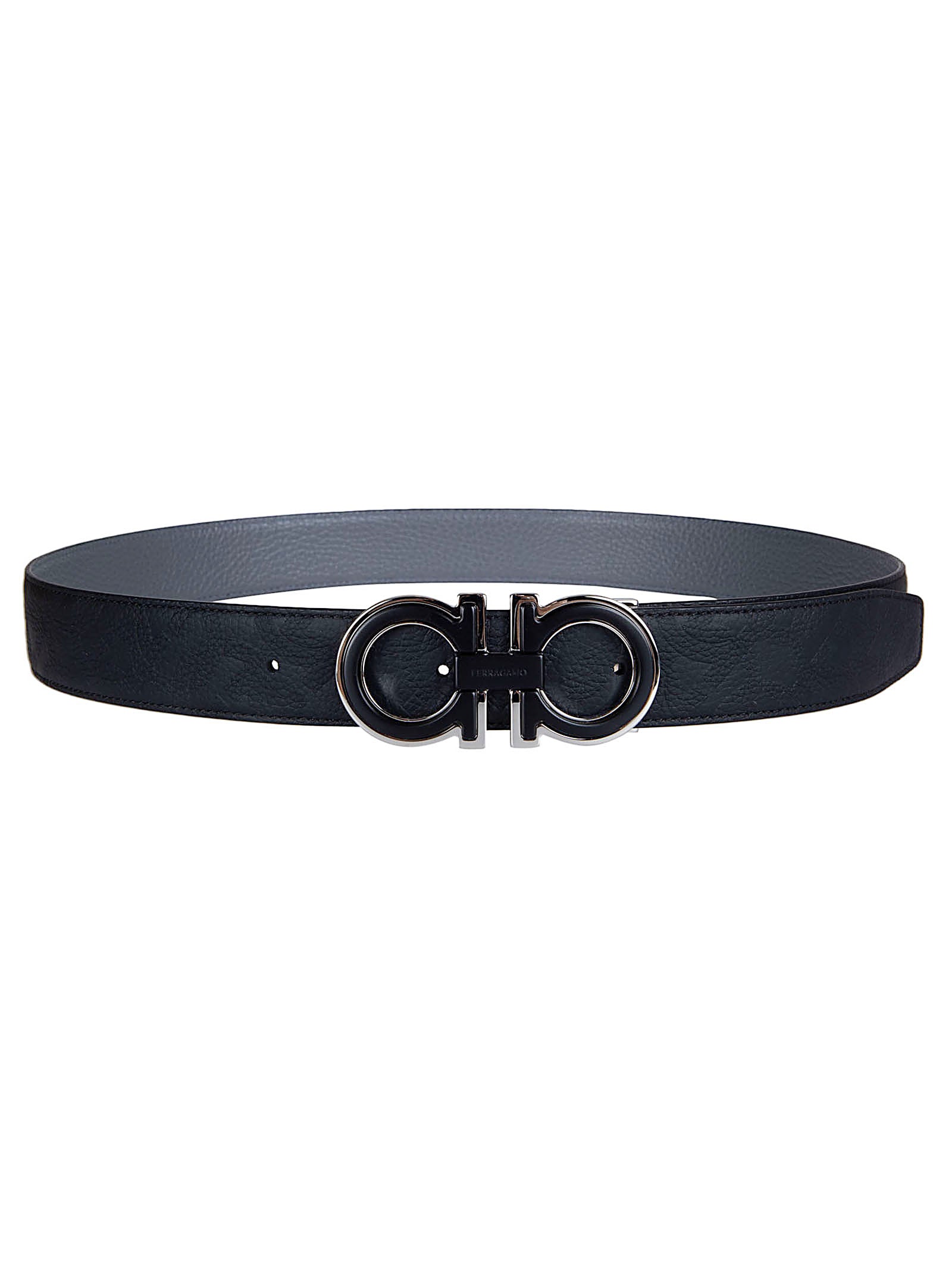 Dual-Sided Calfskin Leather Belt with Gancini Buckle
