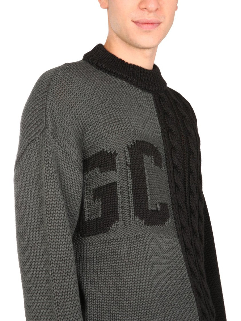 Crew Neck Two-Tone Sweater