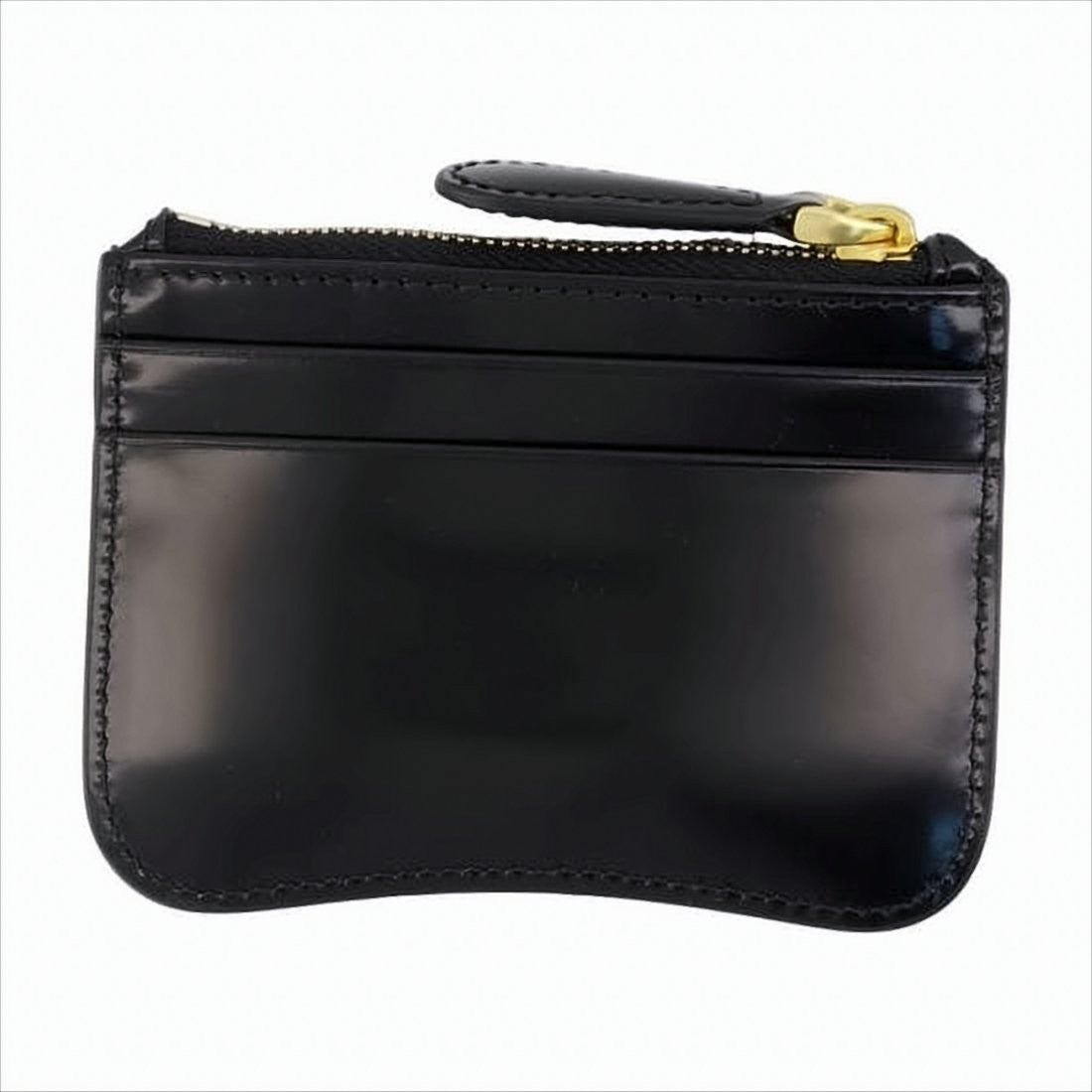 Compact Black Calf Leather Card Wallet
