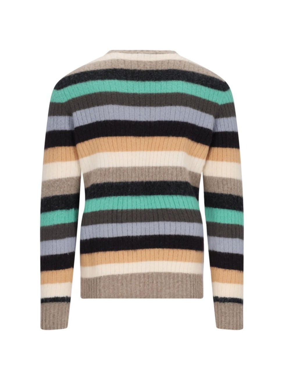 Striped Sweater In Multicolor Wool Ribbed Design