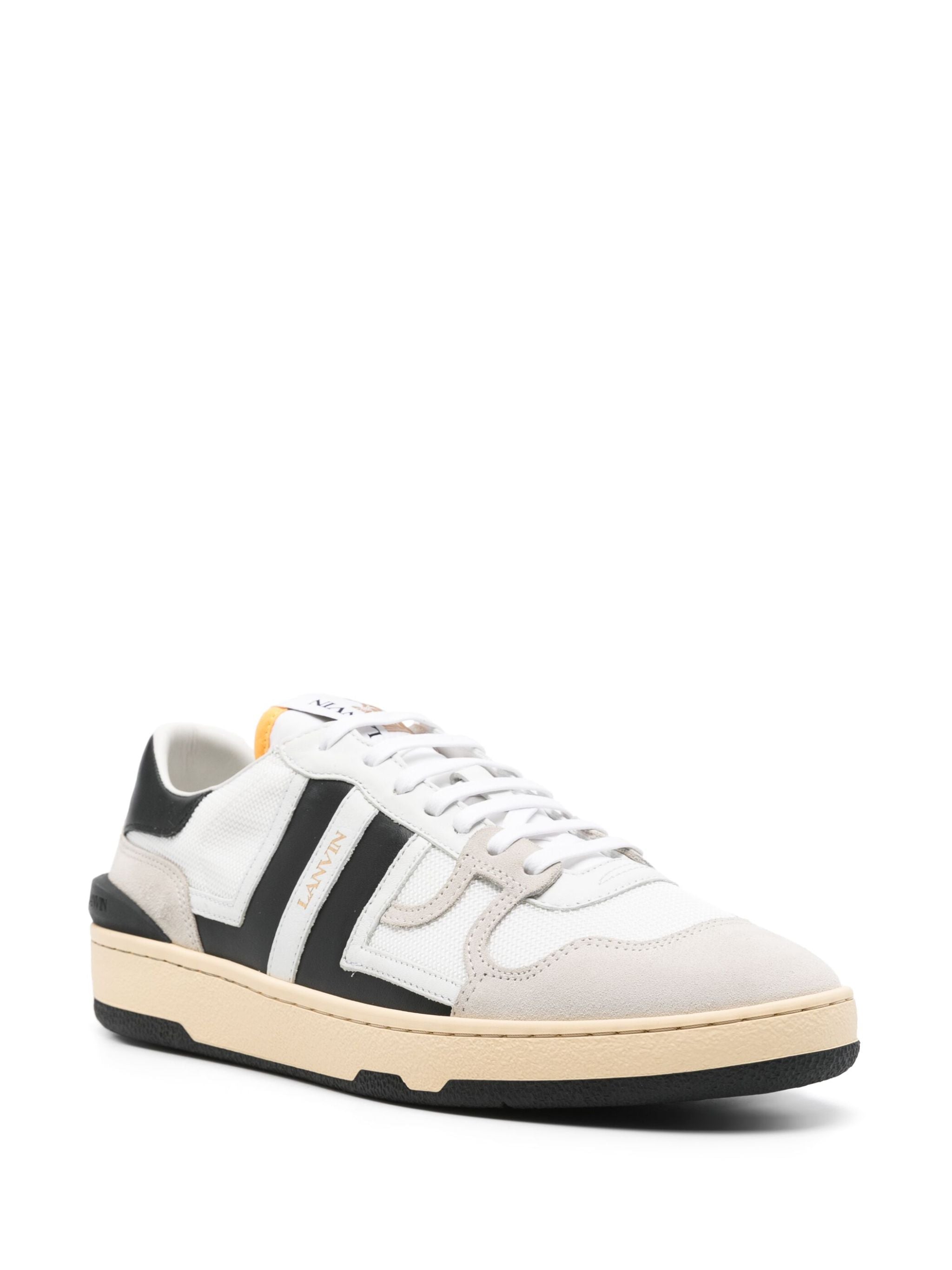 White Clay Sneakers White Black Panels