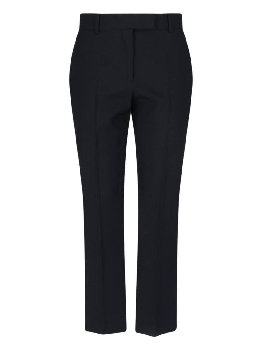 High-Waisted Black Wool Palazzo Pants