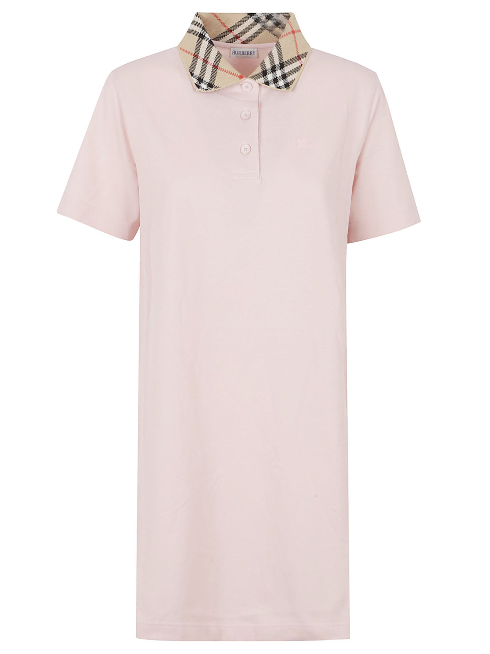 Mini Dress In Soft Pink Piquet Cotton