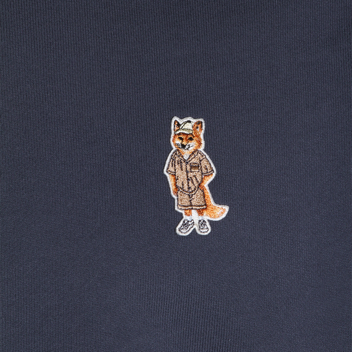 Crewneck Sweater with Embroidered Fox Character