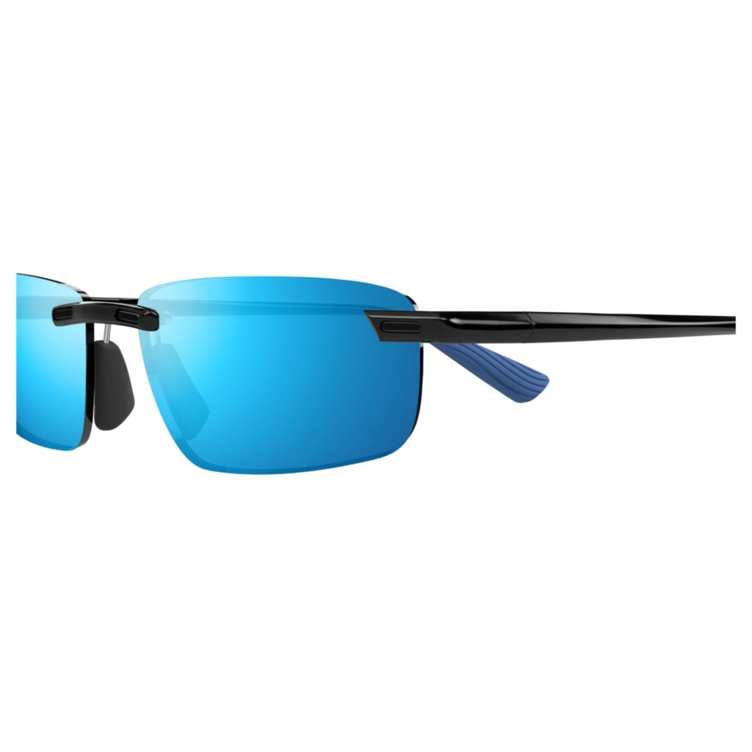 Ilikou Rimless Sunglasses with Blue Mirrored Lenses