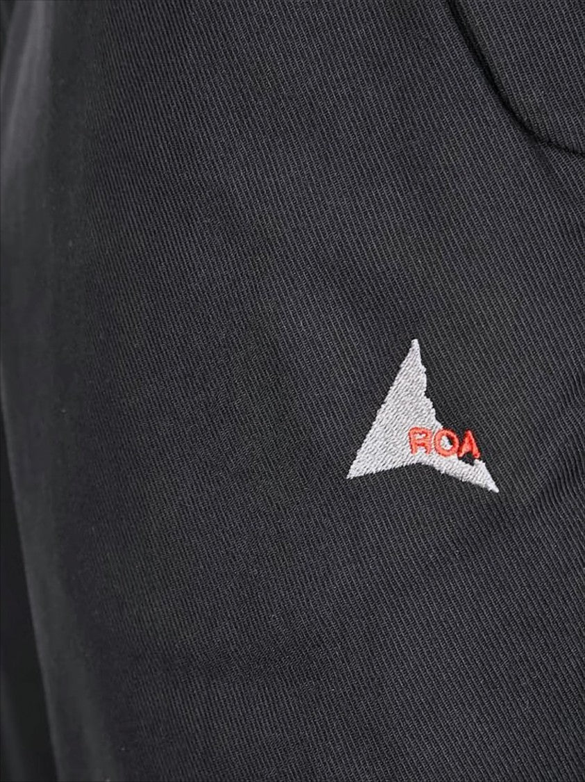 Straight-Leg Pants With Built-In Belt And Embroidered Logo