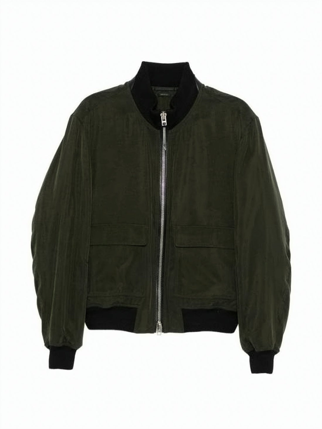 Boxy Olive Green Jacket with Voluminous Sleeves
