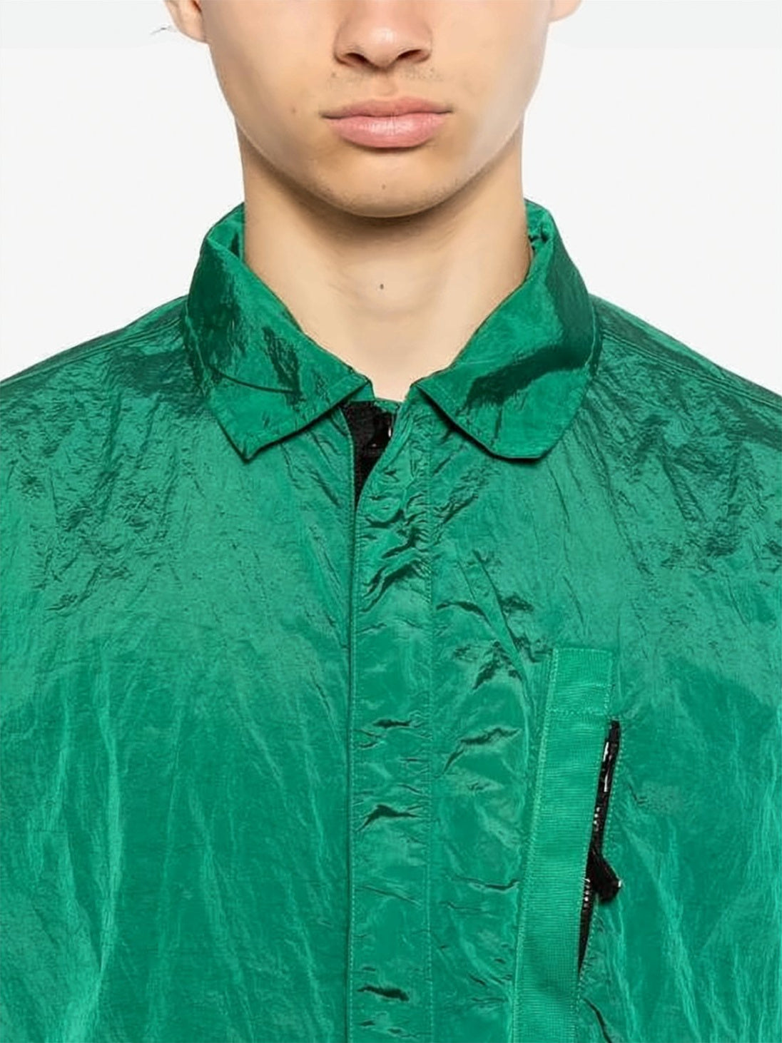Boxy Brown Short-Sleeve Shirt with Concealed Placket